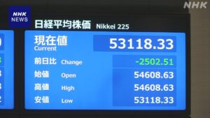 စတော့ရှယ်ယာစျေးနှုန်း တစ်ချိန်တွင် ယန်း ၃၀၀၀ ကျော် ရုတ်တရက် ကျဆင်း